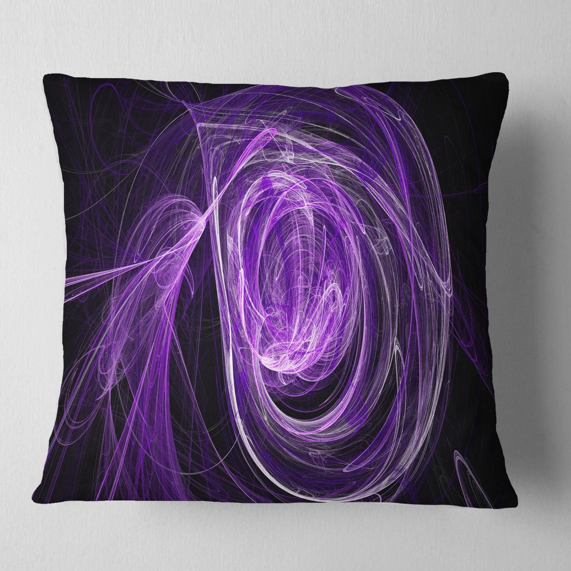 Designart Purple Ball of Yarn - Abstract Throw Pillow - 18x18