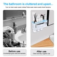 thumbnail image 4 of Wall Mounted Toothbrush Holder for Bathroom, Automatic Toothpaste Dispenser Kit with Magnetic Cups Kids & Family Set Toothbrush Holders, Storage Rack & Easy Install, Durable Space-Saving,Blue, 4 of 7