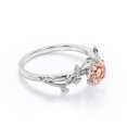 thumbnail image 4 of JeenMata 0.50 Carat Round Peach Pink Created Morganite Solitaire Engagement Ring - Nature Inspired Ring - Bohemian Ring - 18k White Gold over Silver, 4 of 6