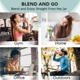 thumbnail image 3 of Mueller Licuadora personal para batidos y batidos con taza y tapa de viaje de 15 onzas, jugos, alimentos para bebés, licuadora portátil resistente y procesador de alimentos, turquesa, 3 of 5