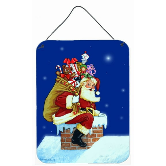 Carolines Treasures PJH3009DS1216 Santa Claus A Visit from Santa Wall or Door Hanging Prints 12x16 multicolor