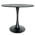thumbnail image 6 of LeisureMod Bristol Mid-Century Modern 36" Round Table with Wood Top and Iron Pedestal Black Base with Gloss Finish for Kitchen and Dining Room, Black, 6 of 8