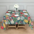 thumbnail image 3 of Pioneer Flower Floral Print Pattern Square Tablecloth,Waterproof Square Table Cover,Wipeable Spillproof Washable Table Cover for Home Kitchen Party Decor 60"x60"(152x152cm), 3 of 6