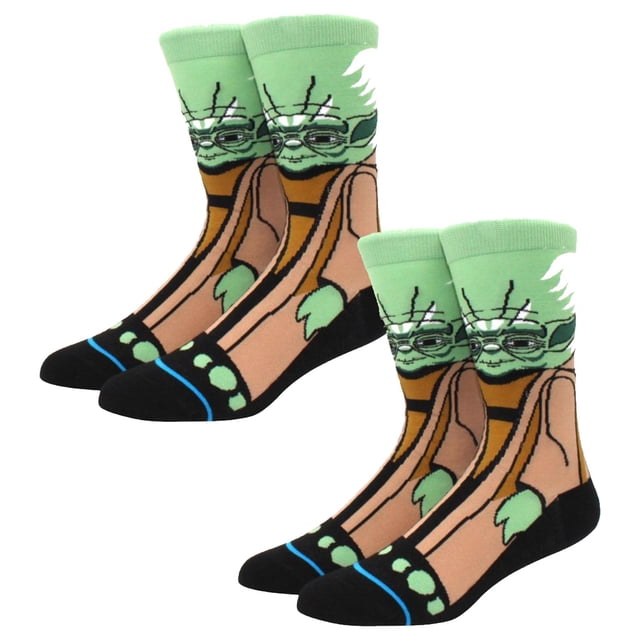Calcetas de Medio Tubo AeroX SockStarWar01 2 Pares 6.5-10.5US Yoda Algodón