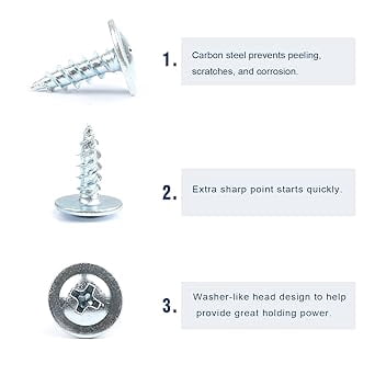 FASTENER TREE #8x1/2" New Carbon Steel, Truss Head Screws, 100Pcs Self Tapping Screws for MDF