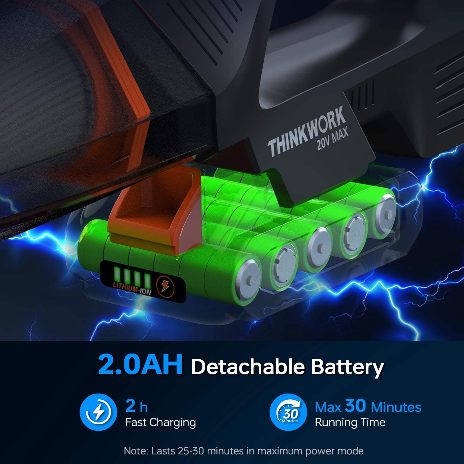 THINKWORK 20V Car Vacuum & Air Inflator, Dual Function High Power Handheld Cordless Vacuum with 18000pa Suction Power for Car Cleaning, Household Dust Removal, Inflation