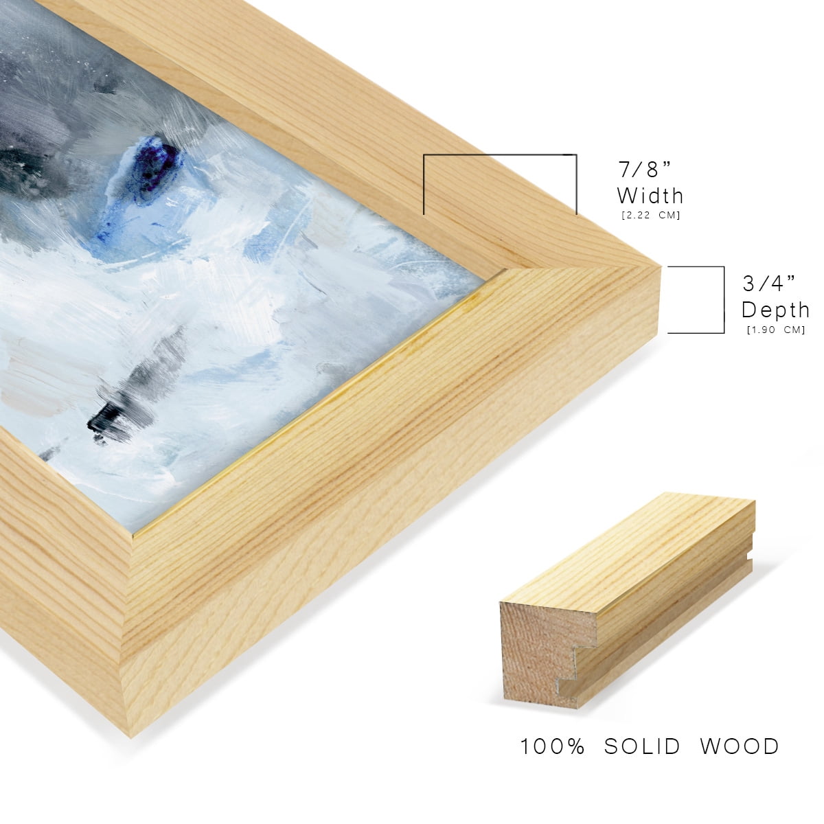 Welle II - Framed Print w/glass - Natural Wood