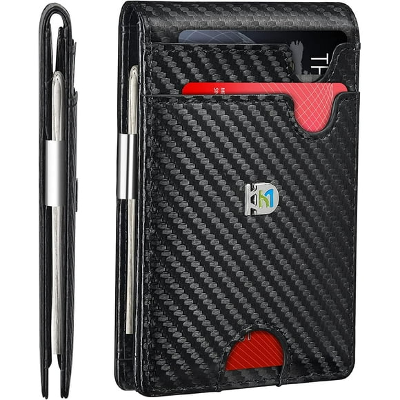KITCH DEPOT Wallet for Men and Women Leather Wallet 12 Slots Bifold Card Holder with RFID Blocking Metal Money Clip and ID Window Minimalist Wallet with Front Pocket Slim Mini Stylish Travel Gift Box