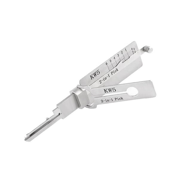 Herramientas 2 en 1 de cerrajero Lishi Kw5 para abrir cerraduras civiles de puertas, herramienta manual profesional para cerrajeros