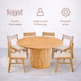 thumbnail image 3 of Ilios Innova | Comedor Redondo Moderno de Madera con 6 Sillas Acolchadas, Mesa 120 cm Diámetro con Base Cilíndrica, Diseño Decorativo para Comedor o Sala, 3 of 9