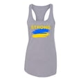 thumbnail image 2 of Ukranian Strong Vintage Ladies Racerback Tank Top, Heather Grey, Large, 2 of 4