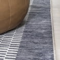 thumbnail image 3 of JONATHAN Y WASHABLE 3 x 5 Area Rug, Vichy Geometric Striped - Slate Gray/Ivory, WSH122C-3, 3 of 9