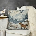 thumbnail image 2 of Hello Rein Decorative Throw Pillow Covers, Forest Animal Outdoor Porch Patio Home Decor, Blue Watercolor Tree Sofa Cushion Case, 2 of 5