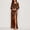 1#Brown, variant on Formal Dresses for Women Satin V Neck Sleeveless Cocktail Wedding Guest Maxi Dress Pleated High Waist Wrap Split Evening Gowns Brown XL