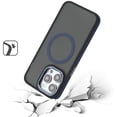 thumbnail image 3 of For Apple iPhone 13 Pro Max Frosted Translucent Back Hybrid with Magnetic Circle MagSafe Compatible, Military Grade Shockproof Cover ,Xpm Phone Case [ Blue ], 3 of 9