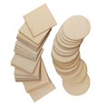 thumbnail image 3 of 50Pcs Wood Slices 4X4Inch Unfinished Wood Pieces Square and Round Wooden for DIY Coaster Arts Painti, 3 of 5