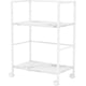 thumbnail image 1 of Carrito De Servicio De 2 Niveles con Ruedas y con Estante de Ajuste de Altura para Hogar Y Oficina (Natural y Blanco), 1 of 12