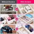 thumbnail image 5 of Organizador de divisores de cajones, paquete de 4, separadores ajustables de 4 pulgadas de alto, ampliables de 11 a 17 pulgadas para dormitorio, baño, armario, ropa, oficina, almacenamiento de cocina,, 5 of 5