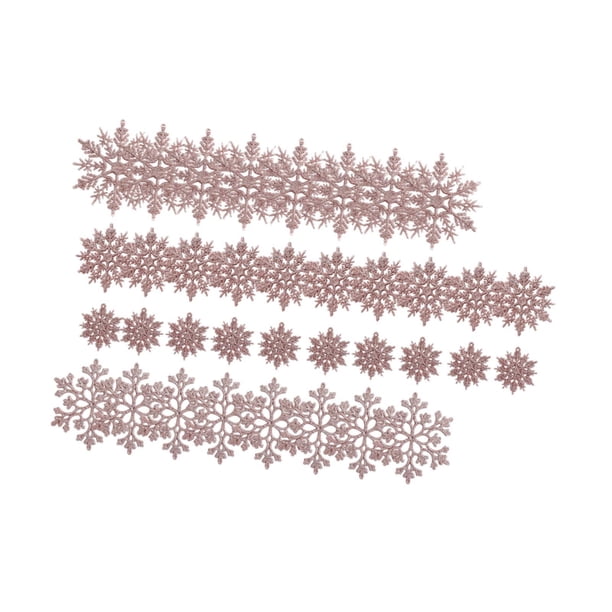 36 adornos navideños de copos de nieve, decoración navideña, recuerdo de fiesta, delicados y reutilizables. Oro rosa