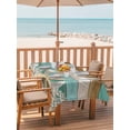 thumbnail image 2 of 60x84 Inch Outdoor Tablecloth with Umbrella Hole Zipper Rectangle Starfish Rectangular Tablecloths Outside Waterproof Coastal Coral Ocean Teal Green Brown Wood Grain Patio Table Cover for Picnic, 2 of 8
