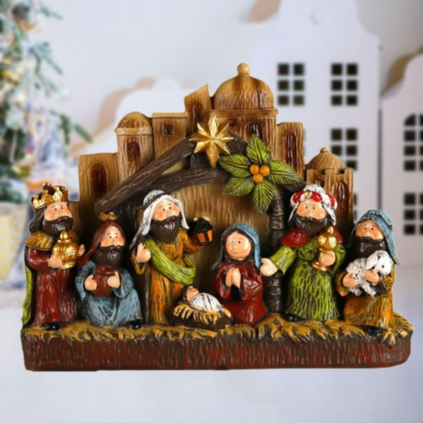 Crèche De Noël Complète, Figurine De La Nativité, Figurine Crèche De