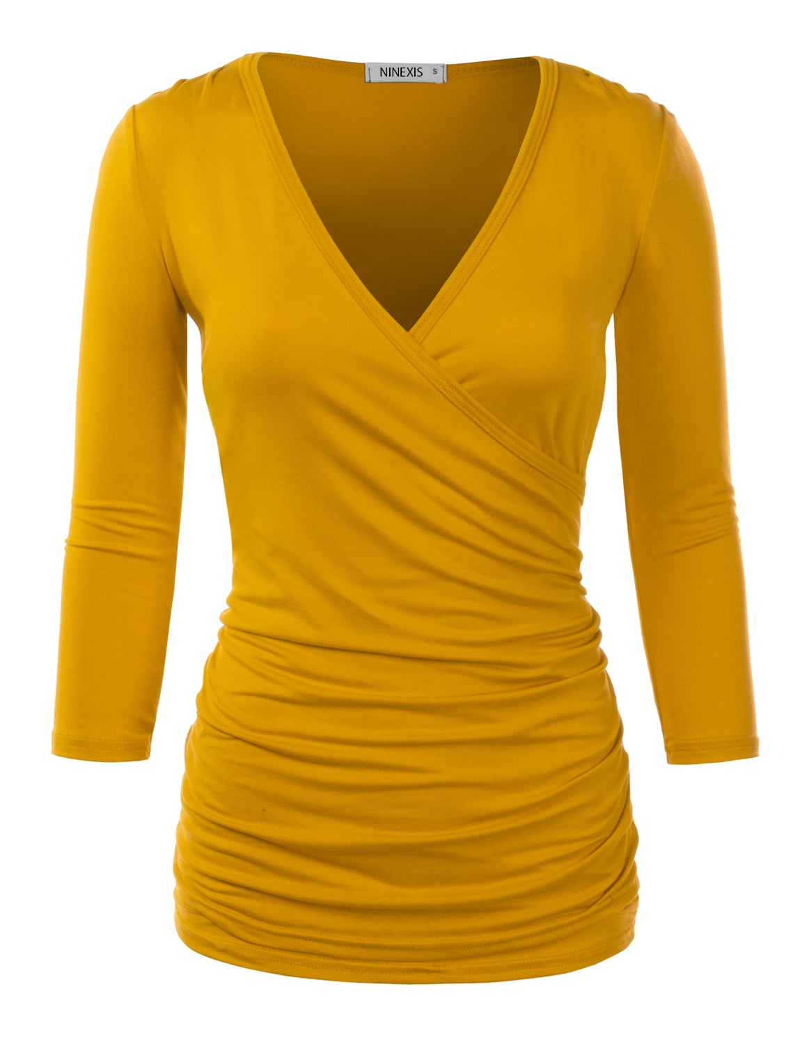 mustard v neck t shirt