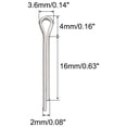 thumbnail image 2 of Unique Bargains Split Cotter Pin, Fixation à Clip en Acier Inoxydable 2x16mm Raccord Argent 120Pack, 2 of 5