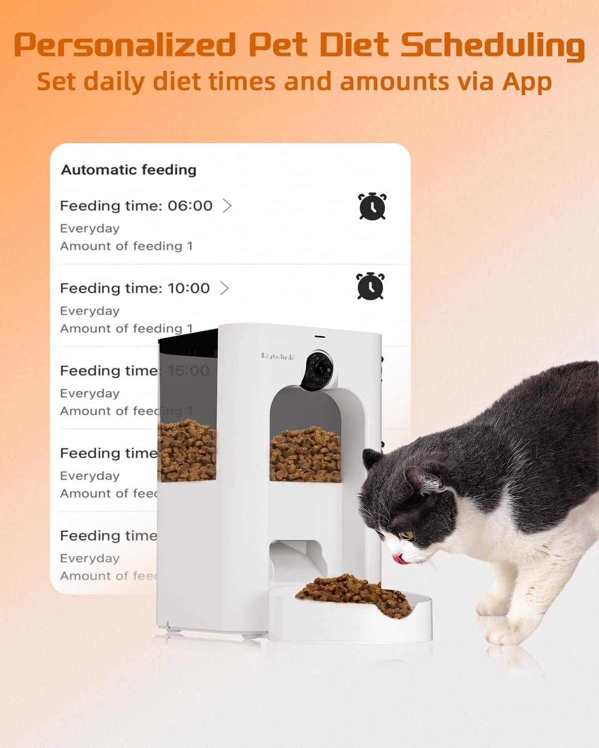 4L Automatic Cat Dog Feeder with 200W HD Camera, Interactive Laser Toy, App Control, Timed Feeding & Voice Recording