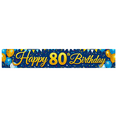 thumbnail image 3 of Blue Backdrop Banner with Golden Happy 80th Birthday Text Balloons and Star Decors Birthday Party Photography Props Birthday Decoration Party Supplies, 3 of 7
