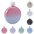thumbnail image 2 of 5 Oz Hip Flask Stainless Steel Round Rhinestone Cap Whiskey Flask Wine Bottle, 2 of 7