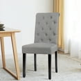 thumbnail image 6 of Costway Set of 2 Parsons Upholstered Fabric Chair with Wooden Legs Gray, 6 of 10