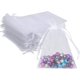 thumbnail image 1 of 100 bolsas de organza blancas de 5 x 7 pulgadas, bolsas navideñas con cordón, 1 of 5