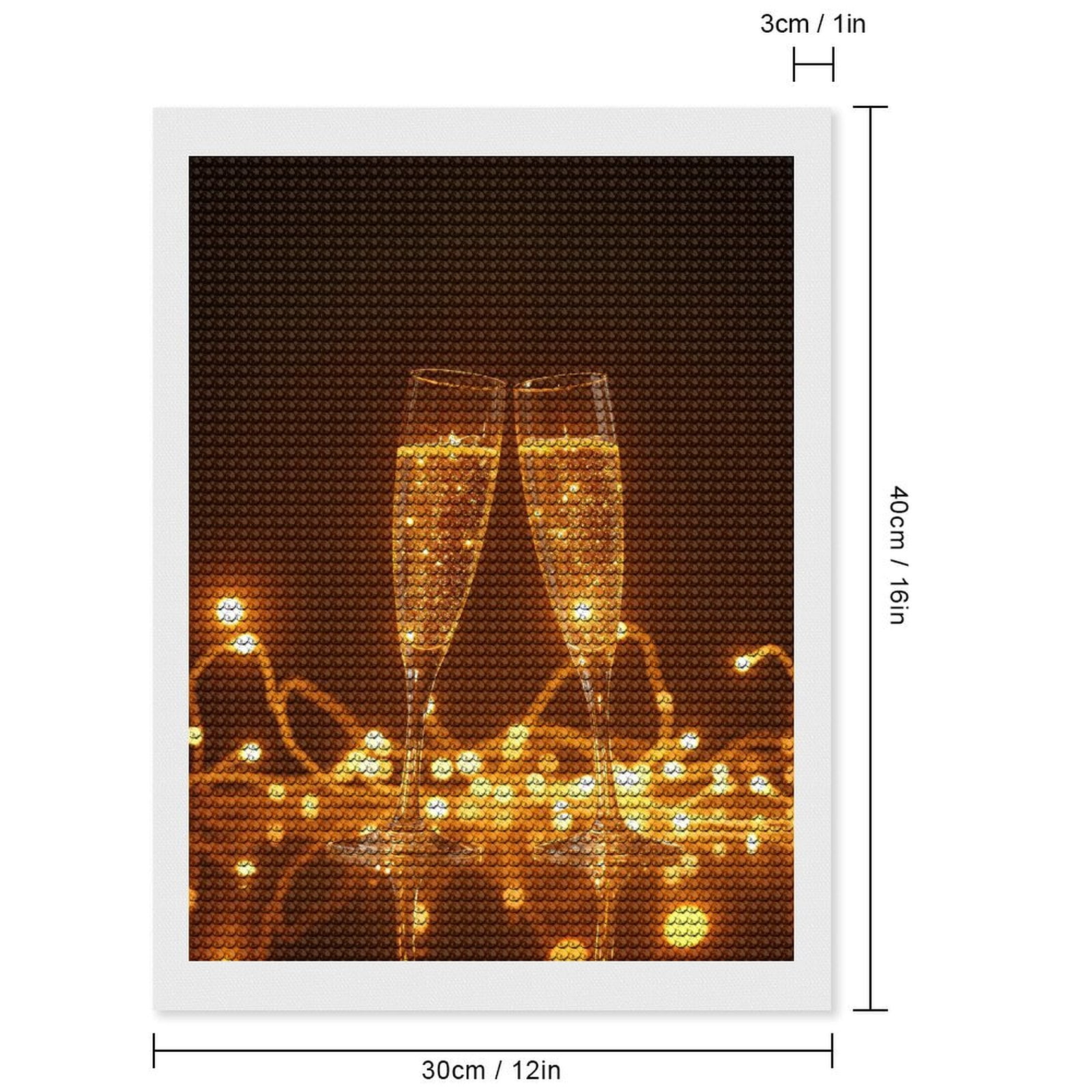 Diamond Art Kits for Adults, Celebration Glasses String Lights 5D Diamond Painting Kits for Adults Beginners, DIY Full Drill Diamond Painting, Gem Art and Crafts 12x16