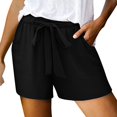 thumbnail image 2 of Pantalones de Cintura Elástica de Pierna Ancha para las Mujeres Cordón de Lino Largo, Pantalones de Cintura Media Sólidos Casuales, 2 of 9