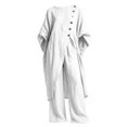 thumbnail image 3 of 2 Piece Sets for Women Summer 2026 Spring Summer Asymmetrical Collar Blouse Set 3/4 Sleeve Solid Color Breathable Lightweight Loose Fit 2 Piece Casual Outfit for Daily Home Travel White M by Duoif, 3 of 5