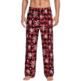 thumbnail image 1 of Balery Buffalo Plaid Snowflakes Pantalones de pijama para hombre, pijama ultraligero, pantalón de descanso-Medium, 1 of 6