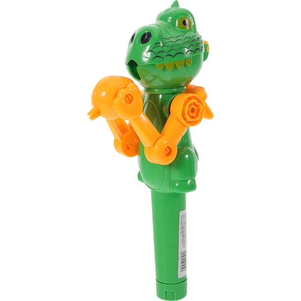 BRIGHTFUFU Estuche para piruletas Soporte para piruletas de Halloween Robot creativo de juguete Comer piruleta Forma de dinosaurio Soporte para piruletas Pascua Regalos divertidos para niños Verde