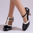 thumbnail image 4 of SACFOF Womne's T-Strap Mary Jane Oxfords Pumps Vintage Mid Kitten Heels Lolita Round Toe Dress Shoes for Wedding Party, 4 of 6