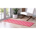 thumbnail image 2 of Unique Loom 3146780 2 x 13 ft. Rounded Trellis Frieze Runner Rug, Rasberry, 2 of 5