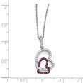 thumbnail image 5 of White Sterling Silver necklace Cable Themed Cubic Zirconia CZ Clear Red 18 in 1 mm, 5 of 5
