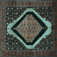 thumbnail image 1 of Ahgly Company Indoor Square Persian Light Blue Traditional Area Rugs, 4' Square, 1 of 4