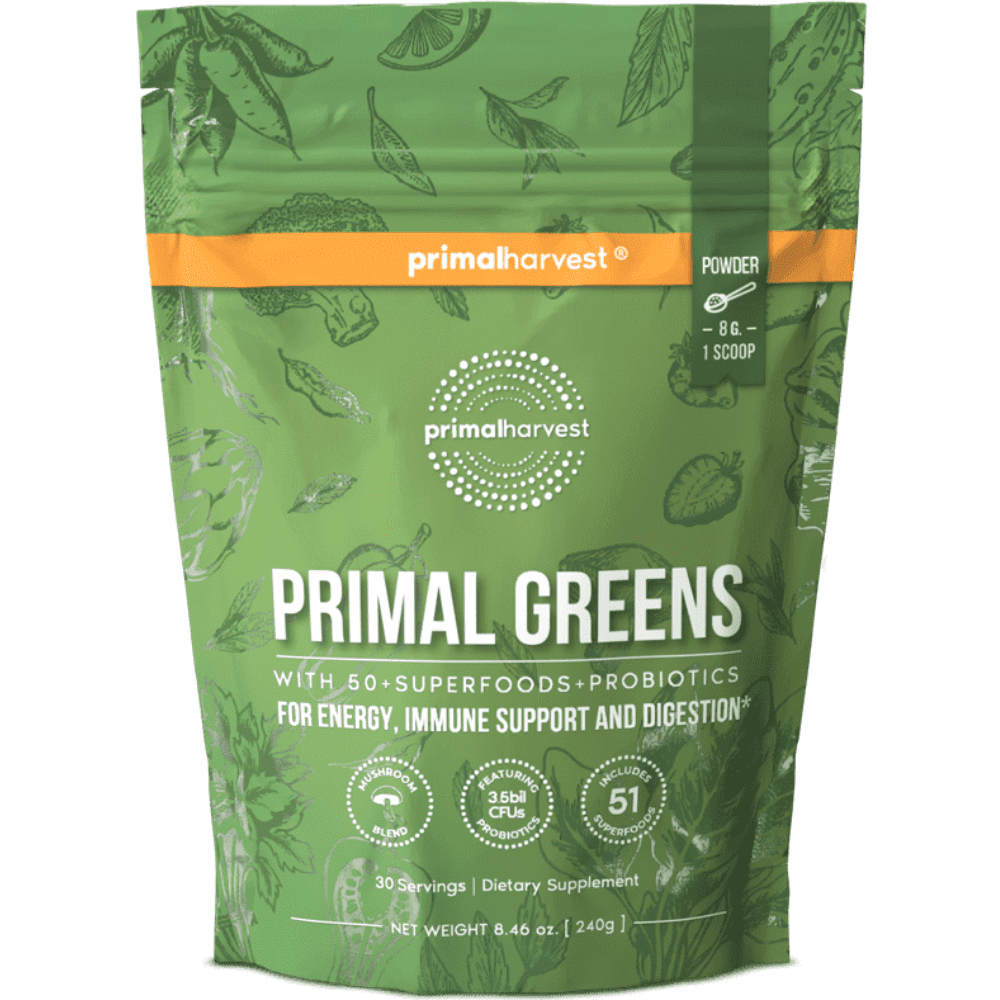 Greens Powder Supplement by Primal Harvest, 30 Servings and 51 Super