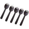 thumbnail image 2 of TAILTOSS Dessert Spoons Black Disposable Sporks for Ice Cream and Salad 100Pcs 4.5x1.3x0.2in, 2 of 10