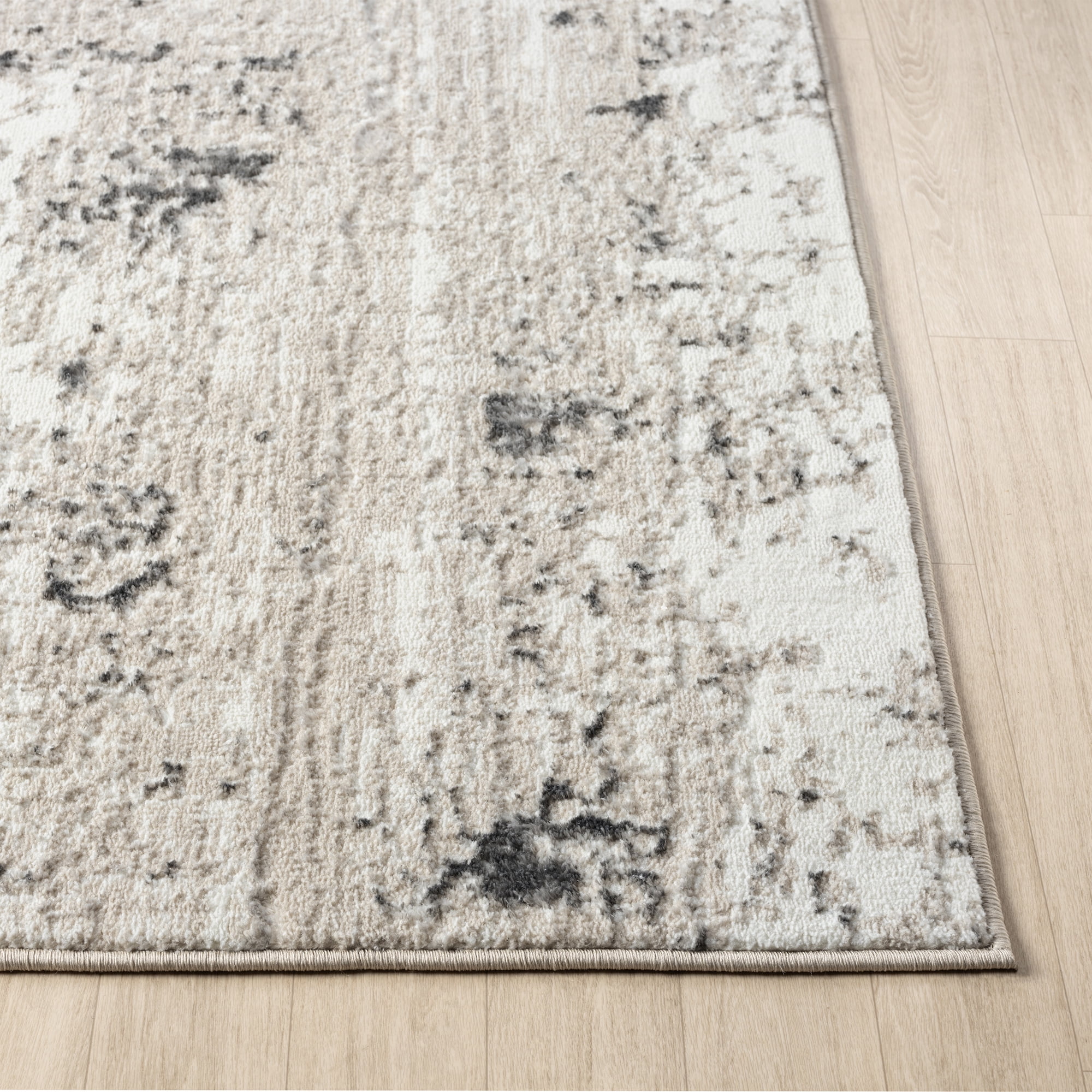 Ox Bay Bethany 5' x 7' Cream/Gray Abstract Durable Indoor Area Rug