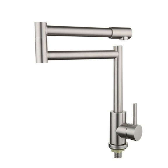 304 Stainless Steel Lead-free Folding Kitchen Faucet Mixer 360 Degree Swivel Single Handle Nickel Kitchen Sink Taps