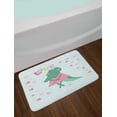 thumbnail image 2 of Gator Bath Mat, Cartoon Female Crocodile with Polka Dotted Dress and Love Typography Hearts, Plush Bathroom Decor Mat with Non Slip Backing, 29.5" X 17.5", Multicolor, by Ambesonne, 2 of 2