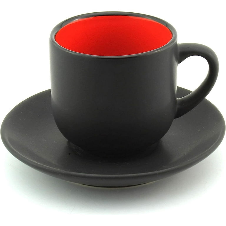 Bruntmor 4 Oz Espresso Cups And Saucers Set, Made Of Pro-grade Porcelain  That's Chip Resistant, BPA, Cadmium And Lead Free, Microwave, Oven and