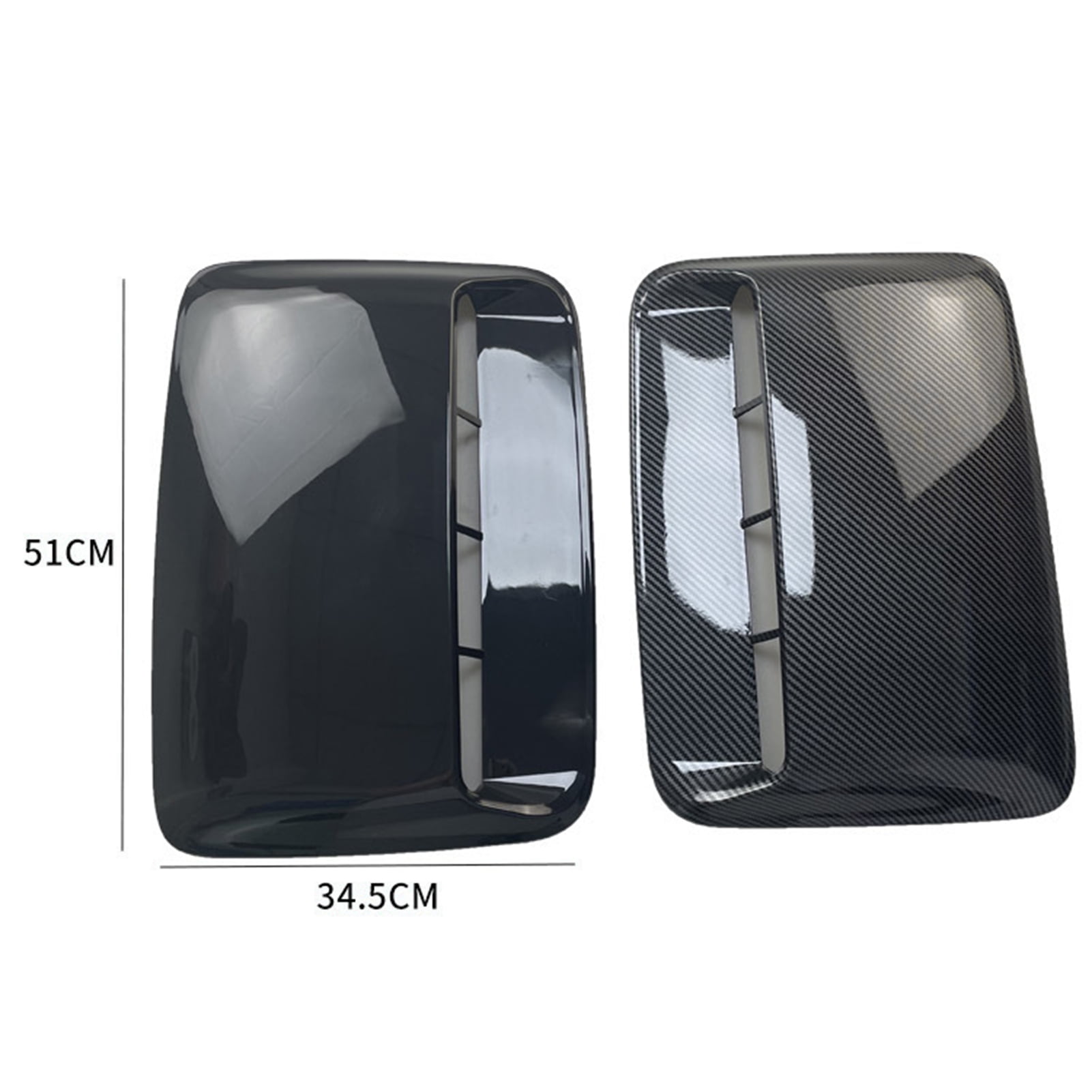 Walbest Universal Car Decorative Air Flow Intake Hood Scoop Vent Turbo Bonnet Cover Carbon Friber