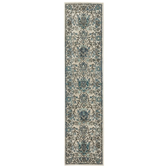 Mohawk Home Warrens Indoor Floral Area Rug, Blue, 1'11" x 3'