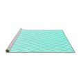 thumbnail image 2 of Ahgly Company Machine Washable Indoor Square Oriental Turquoise Blue Industrial Area Rugs, 6' Square, 2 of 4